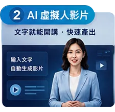 AI 虛擬人影片｜文字就能開講・快速產出