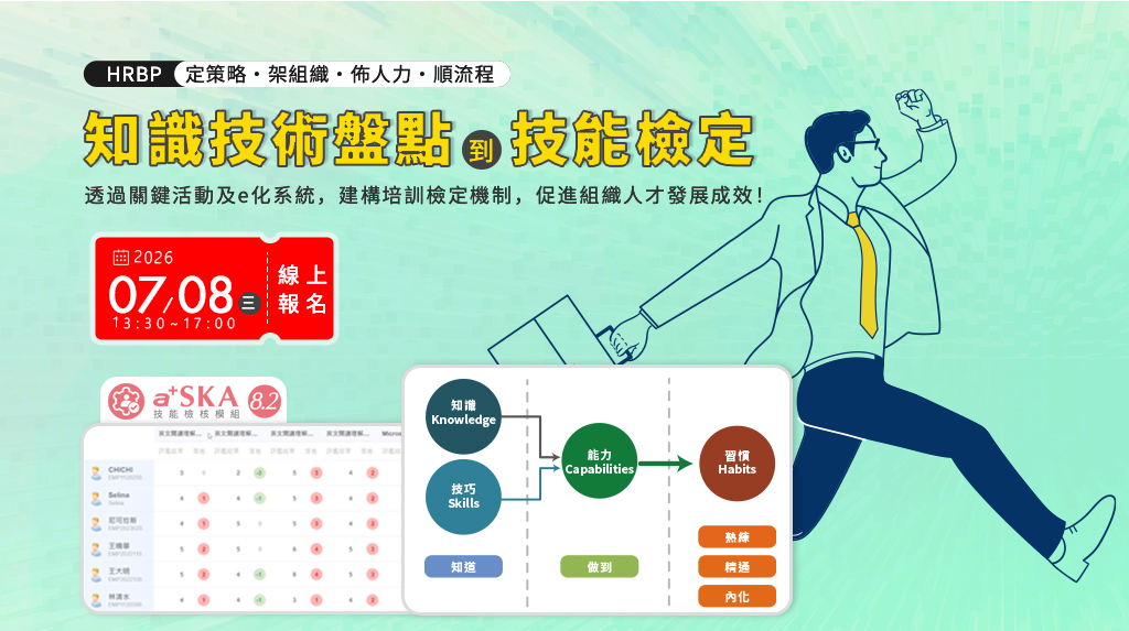 2026/7/8(三)【HRBP養成實戰課程】知識技術盤點到技能檢定
