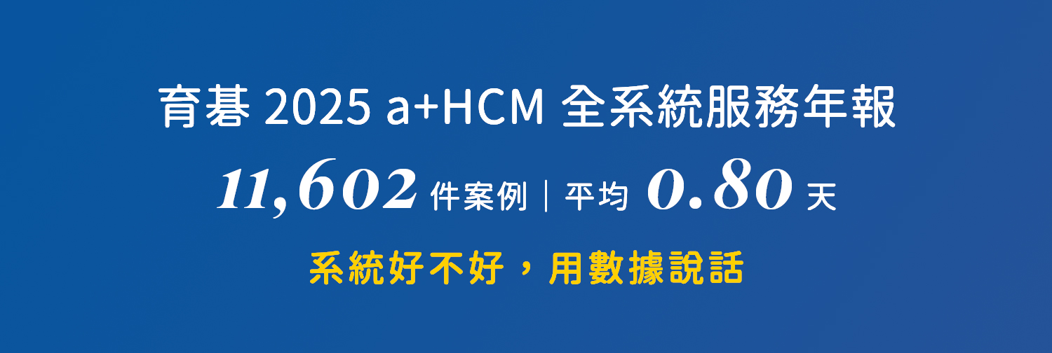 育碁2025 a+HCM全系統服務案例年報｜案例數持續上升，平均處理效率 0.80 天，處理效率提升