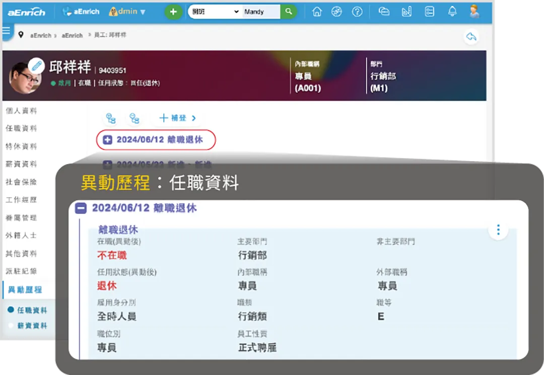 嚴謹的異動歷程管理,利於內稽內控